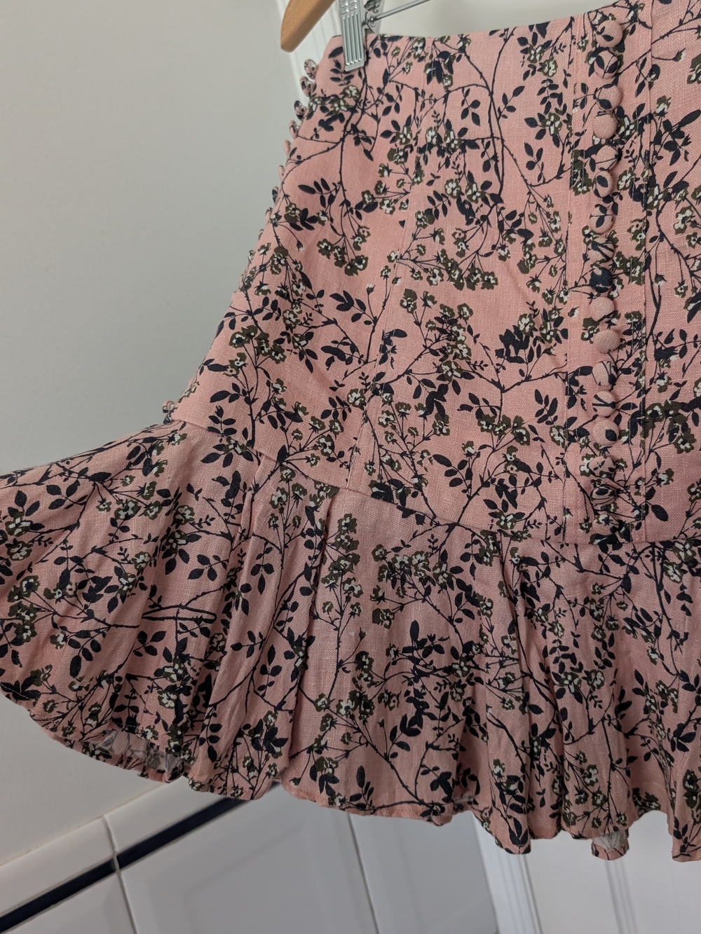 Floral Pink Ruffle Mini Skirt - Picture 7 of 8